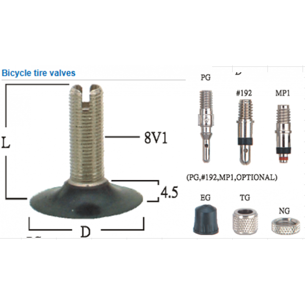 自行車用氣門嘴  TR1 系列Bicycle Tire  Valves Dunlop TR1TR1 系列
