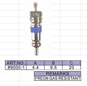 Schrader Core #9000-1  FREON GAS RESISTANT
